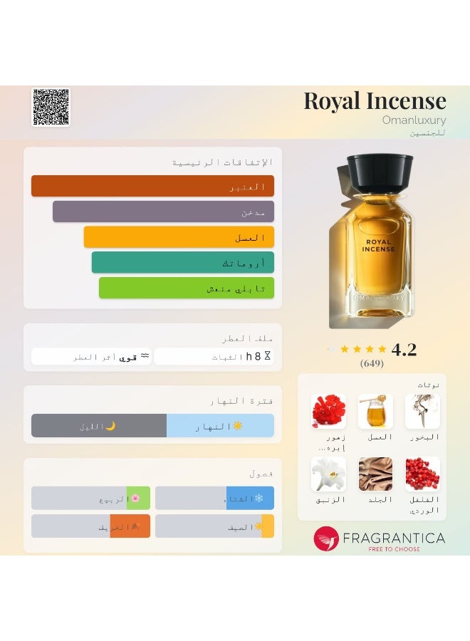 عمان الفاخرة عطر عمان لاكجري رويال انسنس او دو بارفيوم 100مل - Image 3